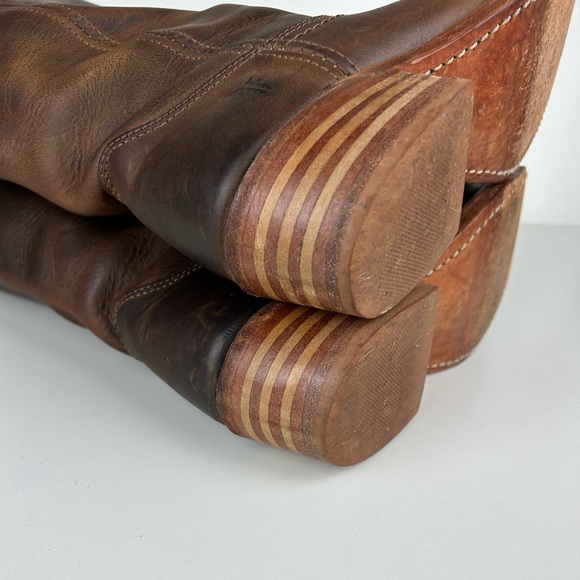 VINTAGE FRYE CAMPUS CALVARY WOMEN BROWN LEATHER 12L WESTERN COWBOY BOOT SIZE 6.5 - Picture 11 of 14